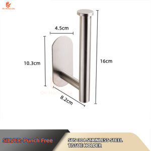 [SG Stock]SUS 304 Stainless Steel 3M  Adhesive Toilet Roll Holder for Kitchen and Bathroom Punch Free