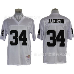Embroidered Football Jersey Raiders 34 # Jackson NFL American Football Jersey Retro Mesh Embroidery 12 # 75 # 77 #