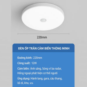 Đèn Trần Cảm Biến Hồng Ngoại 24W Bóng Đèn Cảm Biến Đường Kính 36cm – Bật Tắt Tự Động Ánh Sáng Siêu Sáng Dùng Cho Hành Lang Cầu Thang Ga Ra