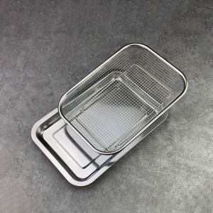 MD-C1266 Keranjang Saringan Tinggi Stainless Steel Tahan Karat / Set Nampan Stainless Peniris Minyak