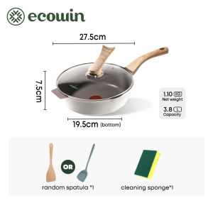 ecowin Thermo-sensitive Red Dot Ceramic Non Stick Wok 28cm 30cm Induction Wok Suitable for All Stove (NO PFAS/PTFE/PFOA)