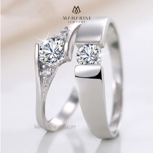 Cincin Lamaran Tunangan Couple Perak Palladium Platinum Emas