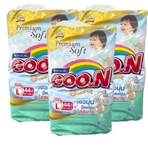 ขายยกลัง Goon (SJ) Pants ผ้าอ้อมเด็ก แบบกางเกง  ไซส์ L แพค 44ชิ้น (3 แพ็ค)