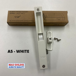 Aluminium Sliding Door Lockset without Key A5 25mm Kunci Pintu Sliding Silver / White /Black Colour DIY Home Improvement