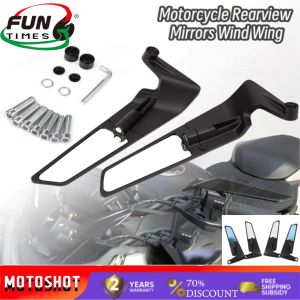 【24H Ship】CNC Wind Wing Rotating Side Mirror Universal Reduces Wind Resistance Full Alloy 2PCS