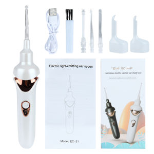 BKKS อุปกรณ์ดูดหูไฟฟ้า ที่แคะหูมีไฟ เครื่องแคะหูไฟฟ้า LEDเครื่องดูดขี้หู ที่แคะขี้หู ชุดแคะหู แบบชาร์จไฟได้ ไม่เจ็บหู สําหรับเด็ก ทำความสะอาดห