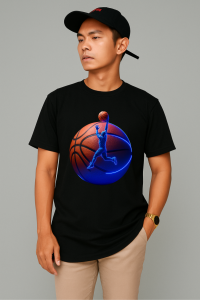 Kaos Pria Model Terkini Trending Motif 3D Bahan katun 24s Basket Ball  H0744