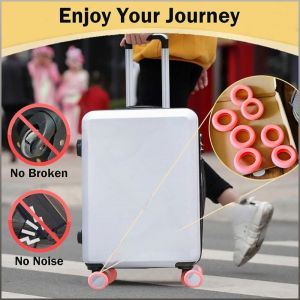 Suitcase Shock Absorption Blue Caster Cover Silent Easy to Carry Silicone Durable Buffer Protection