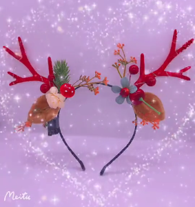 ที่แถบคาดศีรษะเครื่องสวมศีรษะคาดผมกวางเขากวางสำหรับเทศกาลคริสต์มาสอุปกรณ์ปาร์ตี้ชุดแฟนตาซี