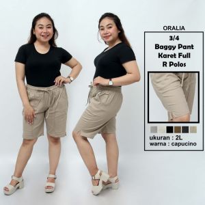 Celana jumbo pendek resleting R polos / baggy pant jumbo / celana pendek model