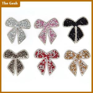 [The Gesh] Rhinestones Bow Embroidered Patch Iron on Sewing Applique For Jeans
