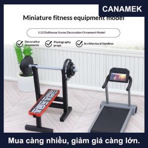 【CANAMEK】 1pcs mini DIY búp bê nhà máy chạy bộ trang trí tạ giường nằm Báo Chí Barbell mô hình 1:12 Dollhouse thiết bị tập thể dục