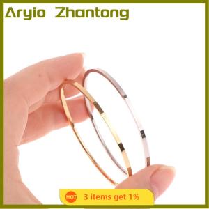 Aryio Titanium Steel Simple Plain Circle Thin Bangle For Women Vintage Bracelet Jewelry Pary Gift