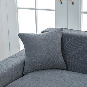 Jacquard Leaf Sofa Pillow Cover Elastic Universal Dustproof Antifouling Waterproof Soft Plush Modern Minimalist Throw Pillowcase For Home Couch