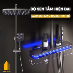 Bộ vòi sen đa chức năng thông minh có đèn LED [Trúc Vàng]