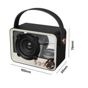 Portable R Bluetooth Speaker Vintage Transparent Hifi Sound Music  Wireless Music Player with Ambient Light Support TF FM