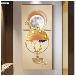 Himalaya Painting Lucky Deer Design 35cmx50cm Frameless Waterproof Sintraboard Decorative Wall  No Light