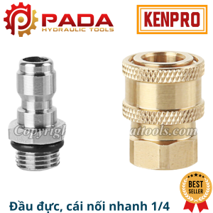 Đầu đực cái nối nhanh 1/4 ren 14mm Kết nối nhanh súng rửa xe với bình bọt tuyết đầu béc rửa - Phụ kiện máy xịt rửa xe-