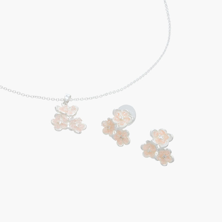 Babyshop%20Silver%20Flower%20Necklace%20And%20Earring%20Set%20Silvermetallic%20-%20Image%203