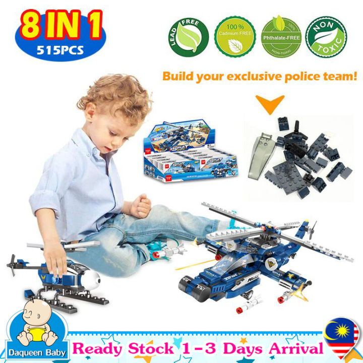 515pcs in1 LEGO SWAT City Police Truck Building Blocks Sets