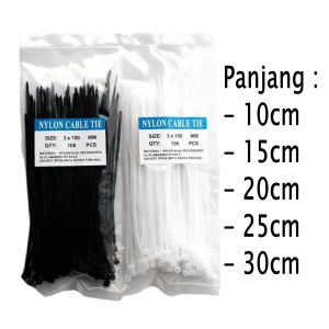 Kabel Ties Besar 30cm 20cm 10cm 15cm 25cm Hitam Putih 100pcs Kabel Tis Kecil 10 15 20 25 30 cm
