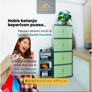 LEMARI PLASTIK 4 SUSUN/LEMARI BAJU/LEMARI PLASTIK JUMBO/LEMARI PAKIAN PLASTIK/FAWSLINE