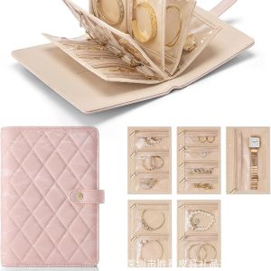 I know PU Leather Foldable Travel Jewelry Organizer with Transparent Zipper Pockets - Portable Jewelry Storage Bag for Necklaces Bracelets Rings and Watches