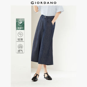 GIORDANO Quần Nữ Lyocell Nhẹ Quần Denim Nửa Lưng Co Giãn Nhiều Túi Đơn Giản Thời Trang Quần Crop Free Shipping 05424310