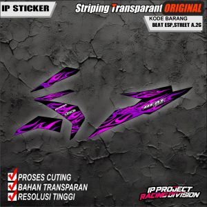 (COD) STRIPING ORIGINAL MOTOR HONDA BEAT ESP&STREET DESAIN RACING HOLOGRAM DAN TRANSPARAN KODE A.26