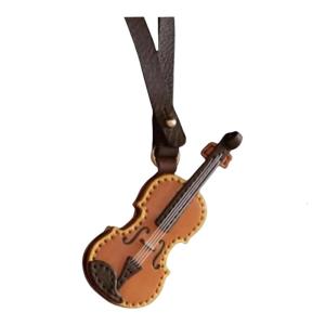 Vintage da Violin và Guitar Keychain thu nhỏ nhạc cụ dây móc khóa phụ kiện treo trang trí cho những người yêu âm nhạc