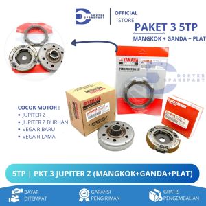 5TP (PAKET 3 KOPLING) MANGKOK GANDA 18T + GANDA ASSY + PLAT KOPLING JUPITER Z / KAMPAS / KOPLING