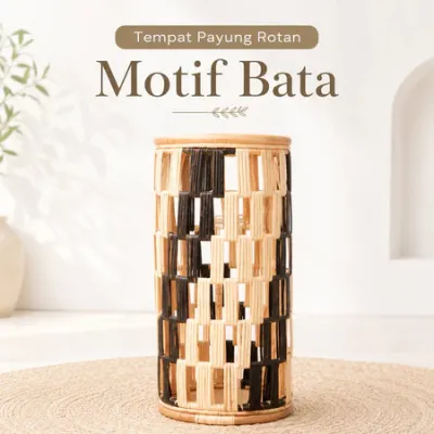 Tempat Payung Rotan Alami Rak Payung Estetik Minimalis Untuk Rumah dan Kantor