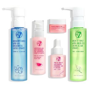 Bộ chăm sóc da W7 Self Care Sữa rửa mặt nước hoa hồng serum kem dưỡng ẩm & mặt nạ môi Thói quen chăm sóc da mặt hàng ngày hoàn chỉnh Sản phẩm kích thước lớn bền bỉ để sử dụng tại nhà