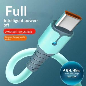 Cáp dữ liệu silicon sạc nhanh với đèn LED cho Android Tương thích với Huawei vivo Xiaomi OPPO siêu tốc nhanh hơn 99%