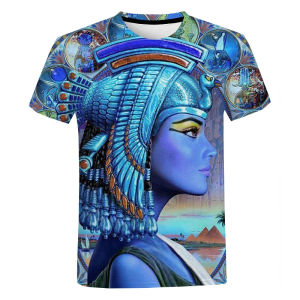 SHUNAICHI  Ancient Egyptian 3D Printed T Shirt Mens Women Fashion Casual Short Sleeve Street Comfortable Tops Leisure T-Shirts