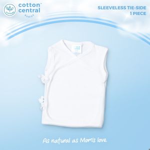 Cotton Central™  (3 pcs) Sleeveless Tie-Side / Tieside Newborn Infant Baby 100% USA Cotton Boy Girl Stuff And Clothes