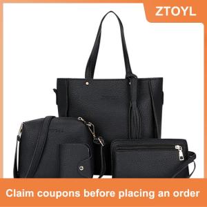 【ZTOYL】 9 màu sắc phụ nữ da Túi thiết lập 4pcs Vai Túi Xách Túi Messenger Túi thiết lập