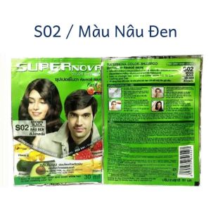 Hộp 12 gói dầu gội nhuộm tóc thảo dược Super Nova Thái OK106 giúp phủ bạc tại nhà nhanh chóng