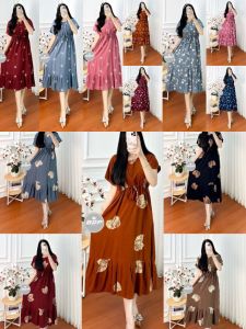 Midi Dress Twill Rayon Premium || Gamis Terbaru Kekinian || Gamis Rayon Grade A Premium By RIFLA FASHION