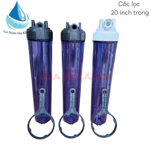 Cốc lọc thô 20 inch trong không kèm lõi lọc