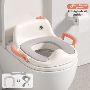 Children Toilet Seat With Armrests Baby Potty Trainer PU Cushion Stable & Non-Shifting Free Adjustment Anti-Splash Toilet Universal