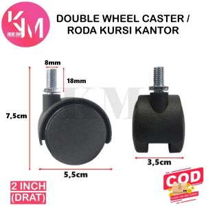 Roda Caster Kursi Kantor 2" Inchi / Roda Kastor Kursi Rak 2 INCH / Roda Kursi Gaming / Roda Kasur Ranjang Tempat Tidur