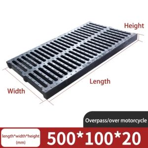 High Strength Resin Plastic Kitchen Sewage Ditch Drainage Sewer Trench Plate Grid Rainwater Grate Rectangular Manhole Cover