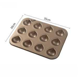 Allieuka Non Stick Kuih Mold Chestnut Shape Butter Cake Pan Muffin Tray 6 9 12 Holes Tahan Lama Home Baking