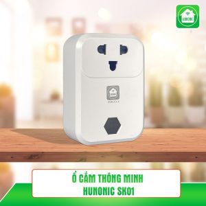 Ổ cắm thông minh Hunonic SK01. Điều khiển từ xa bằng điện thoại thông qua Wifi Hẹn giờ tự động Công suất tải 4000W/220V