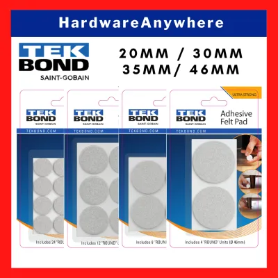 TEKBOND Adhesive Round Felt Pads Black / White 20mm 30mm 35mm 46mm Protects surfaces & furniture from scratches and damages