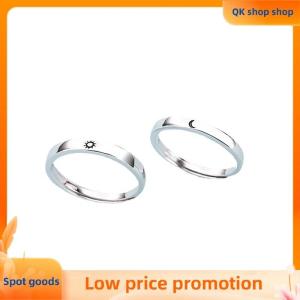 ✨QK shop✨ Fashion Opening Adjustable Sun Moon Couple Rings For Wedding Anniversary Gift