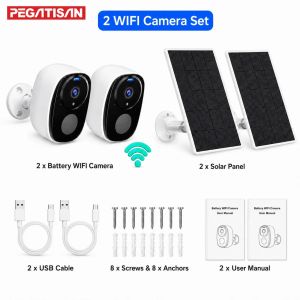 PEGATISAN 2K WiFi Rechargeable Battery Camera 2.4G Wireless Home Surveillance Security Camera Outdoor IP65 Work with O-Kam Pro