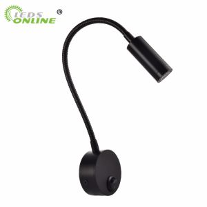 LED Wall Lamp 3W Modern Bedroom Bedside Reading Study Book Lamp Black Silver Light Body Wall Light EU US Plug Cord2026