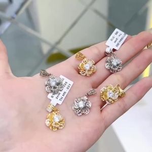 {loại1} Mặt dây chuyền hoa mai mini đính đá cz nhân tạo Kami trang sức sỉ MHMS30